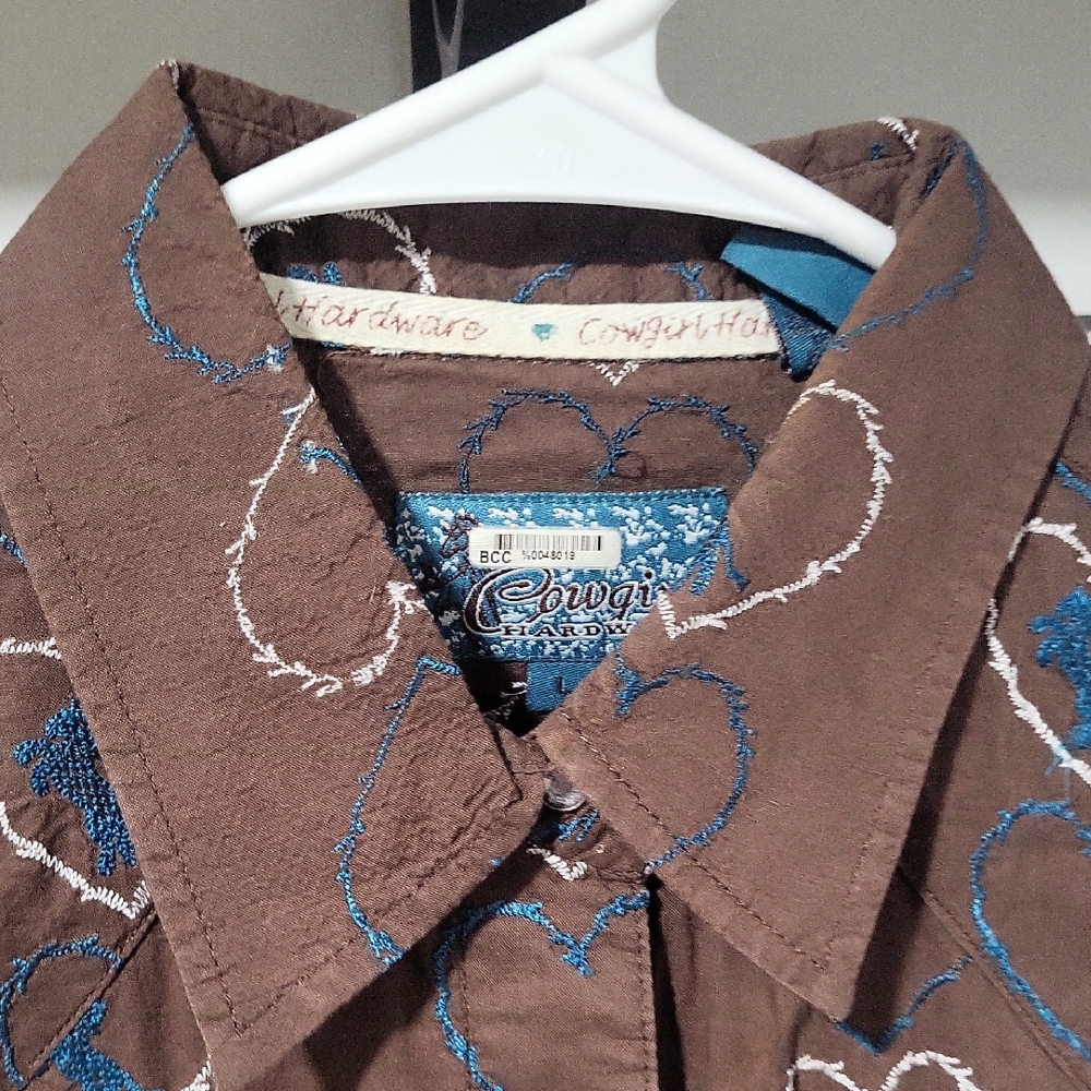 Cowgirl Hardware Brown Button Down Shirt